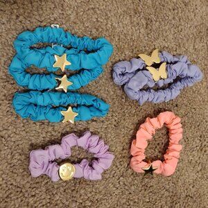 Stoney Clover Lane scrunchie lot: Star, smiley, butterfly charms